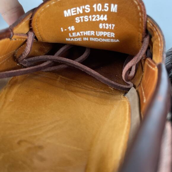 Sperry Top Sider Gold Cup Mens 10.5 Brown Leather 2 Eye Moc Toe Boat Shoe Casual - Picture 9 of 9